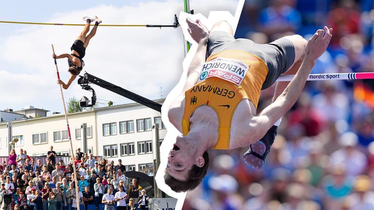 Leichtathletinnen und Leichtathleten bei Wettkämpfen