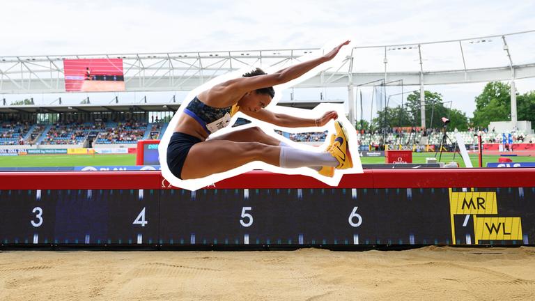 Leichtathletinnen und Leichtathleten bei Wettkämpfen