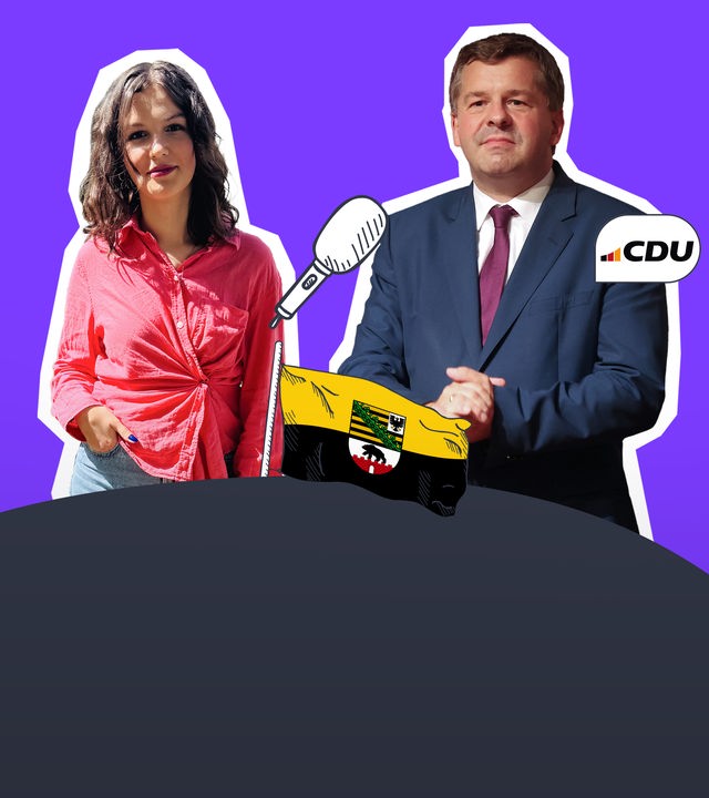 Schülersprecherin Lucienne und Sven Schulze (CDU)