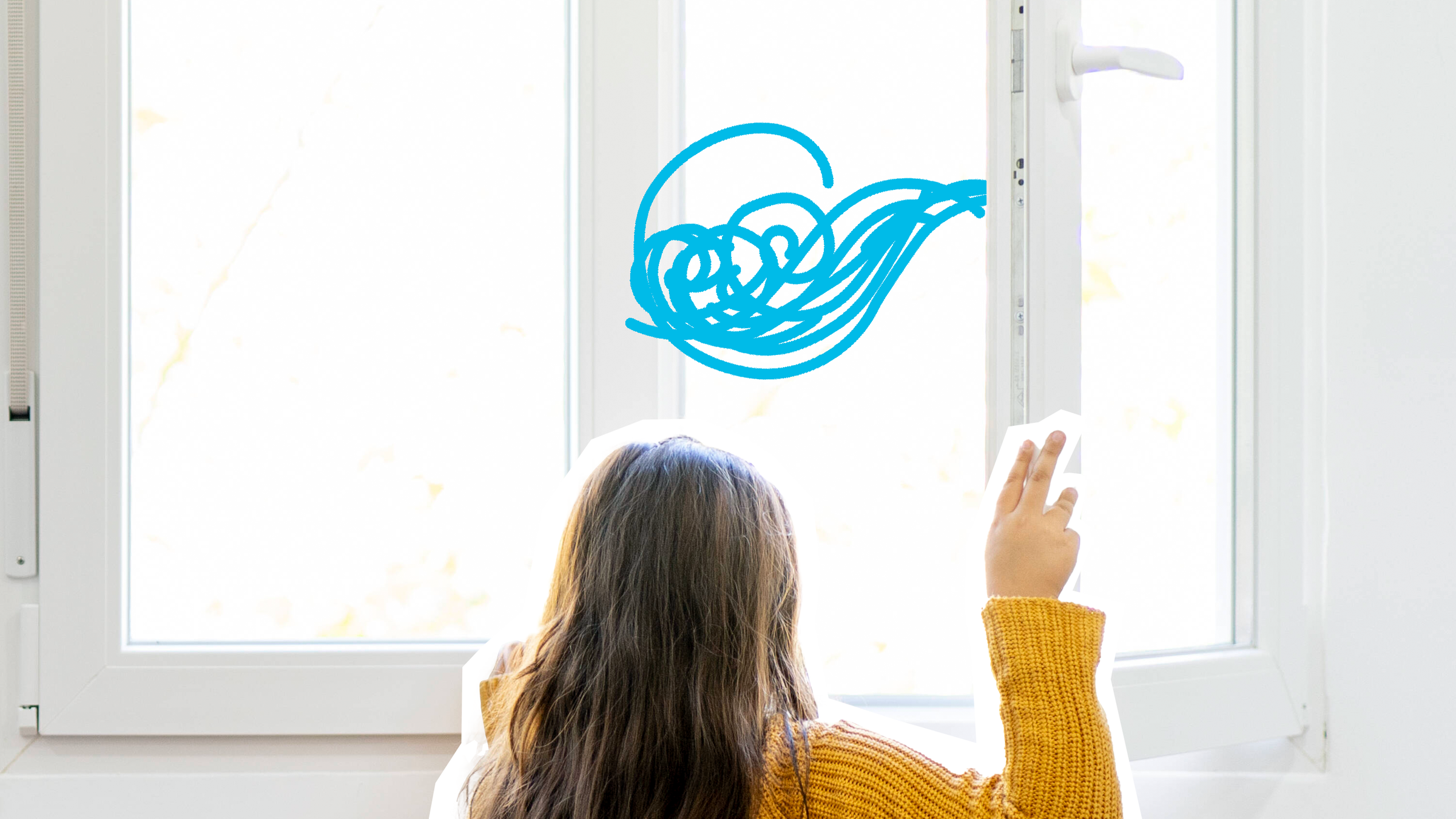 Fenster wird von Mädchen geöffnet