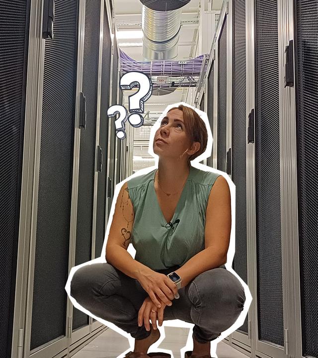 Magdalena in einem Rechenzentrum