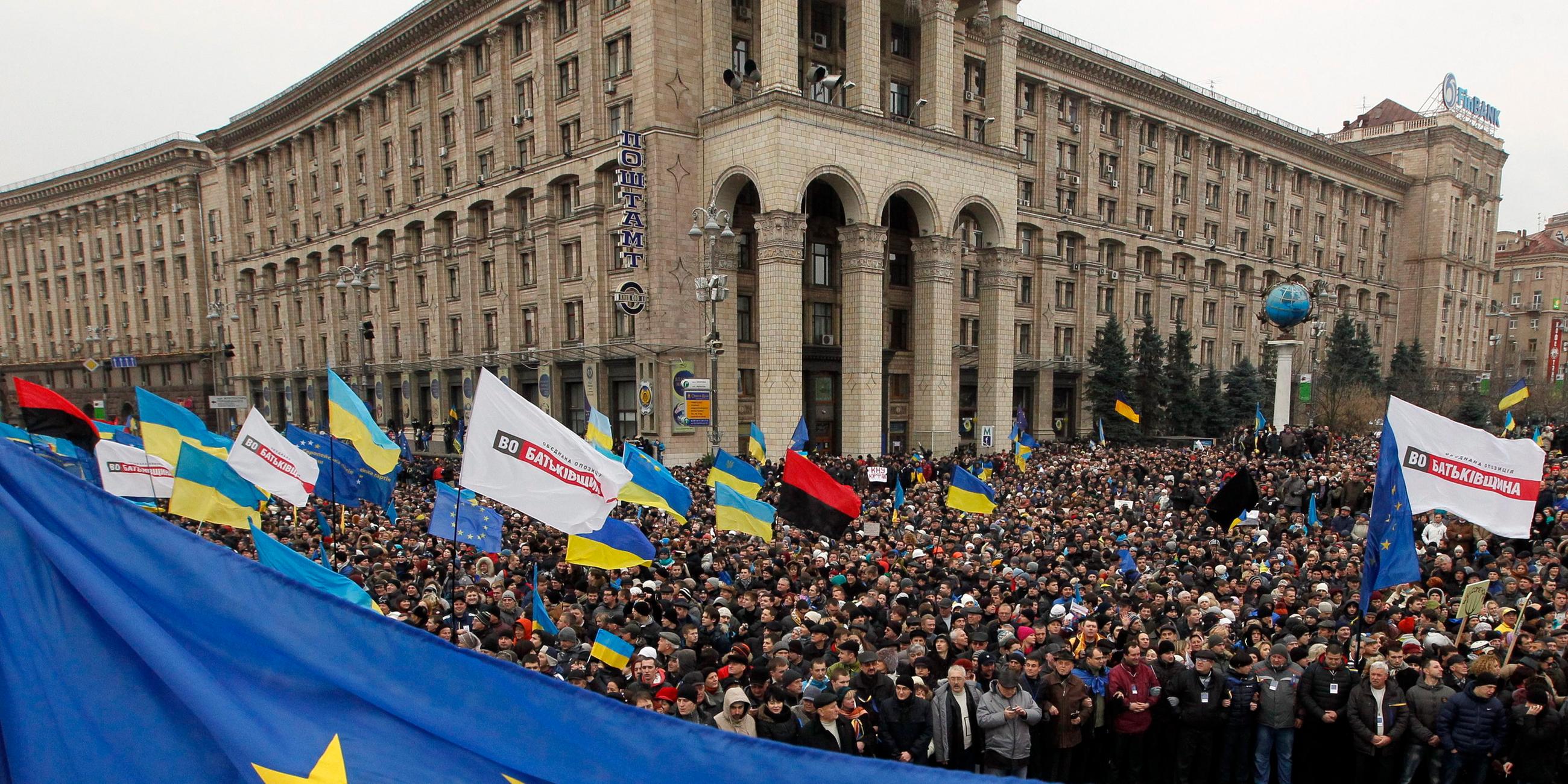 Pro-europäische Proteste auf dem Maidan Platz in Kiew am 1. Dezember 2013