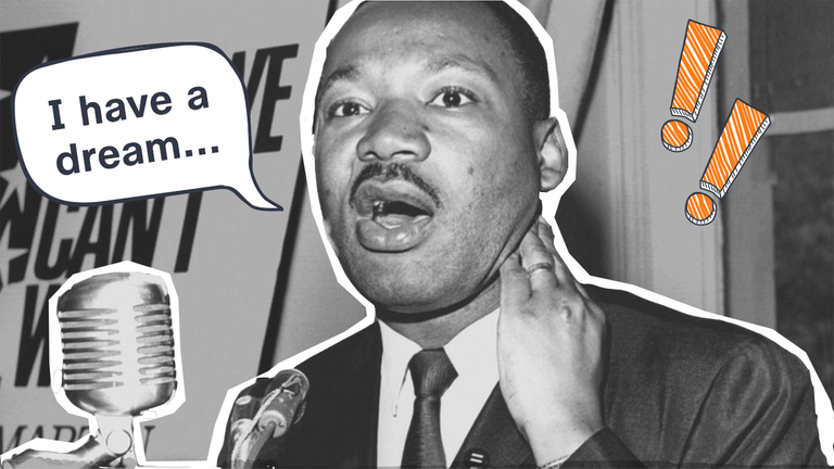 Martin Luther Kin hält Rede "Ihave a dream"