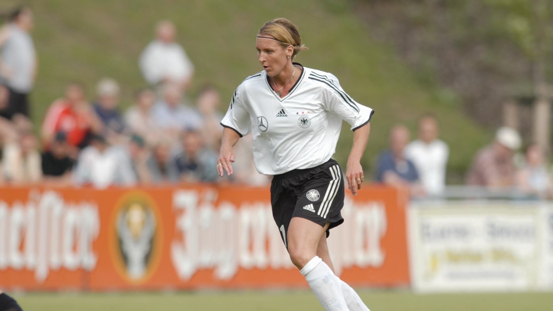 Martina Voss bei ihrem Abschiedsspiel als Fußballerin