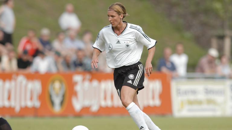 Martina Voss bei ihrem Abschiedsspiel als Fußballerin