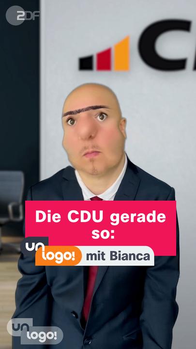 Bianca ist als CDU-Politiker verkleidet und nimmt am Casting für den neuen Kanzler teil