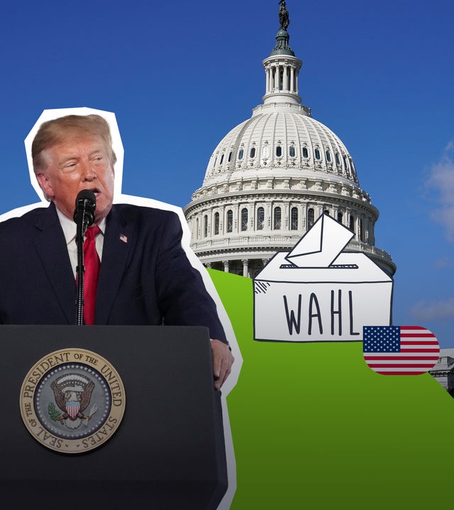 Donald Trump macht Wahlkampf für seine Politik in den USA.