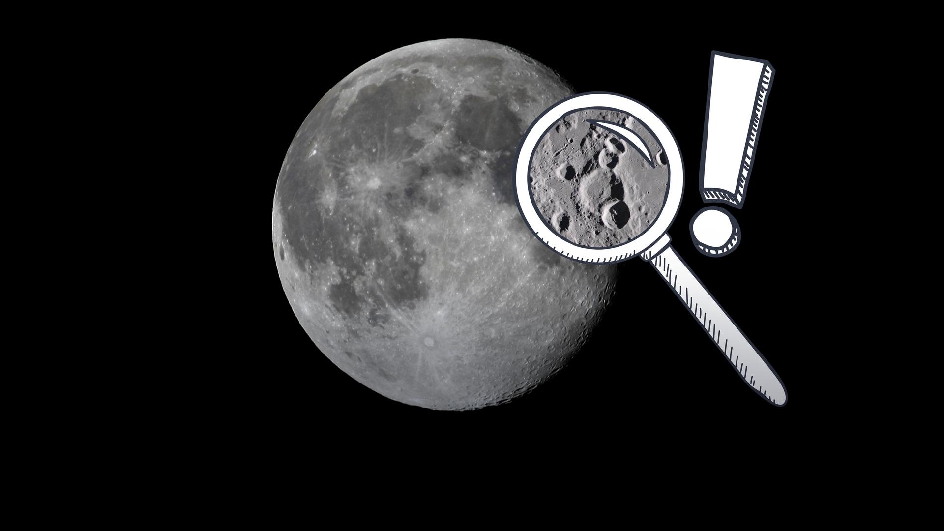 Der Mond und eine Lupe