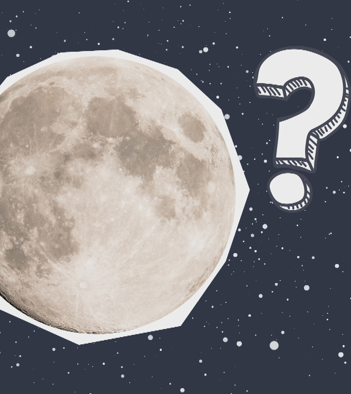 Der Mond und ein Frasgezeichen