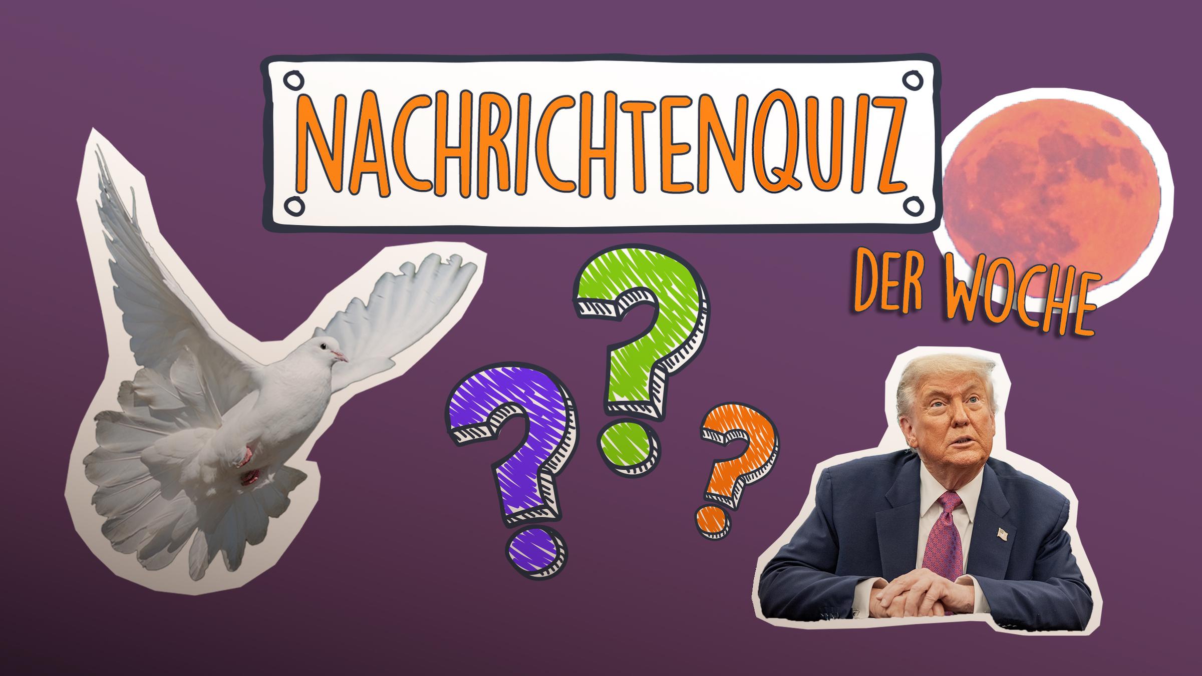 Narichtenquiz: Donald Trump, der Erdbeermond und eine weiße Taube