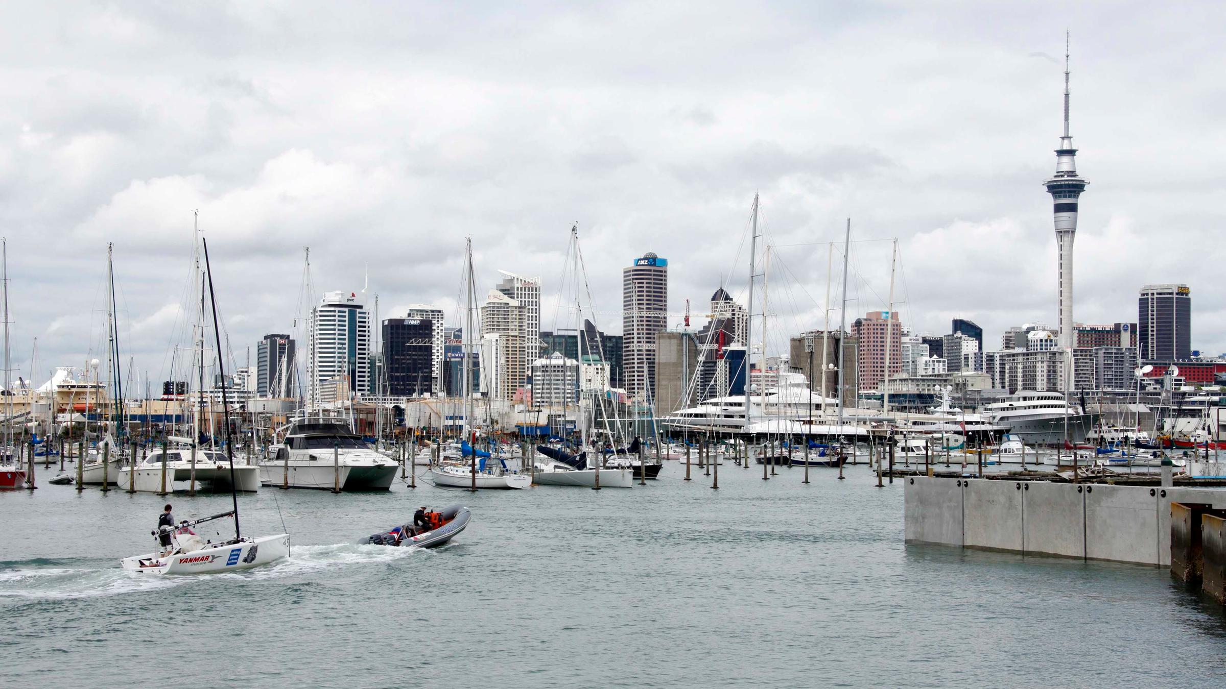 Die Skyline von Auckland