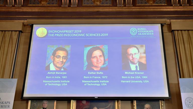 Die drei Gewinner des Wirtschaftsnobelpreises 2019