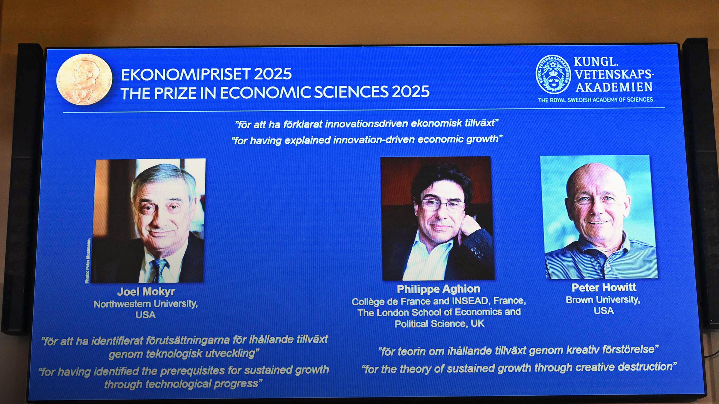 Gewinner des Wirtschafts-Nobelpreises. 