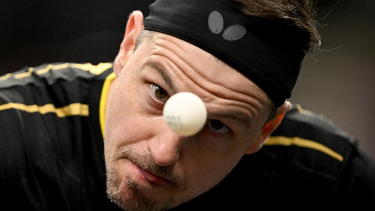 Timo Boll bei einem Tischtennis Spiel