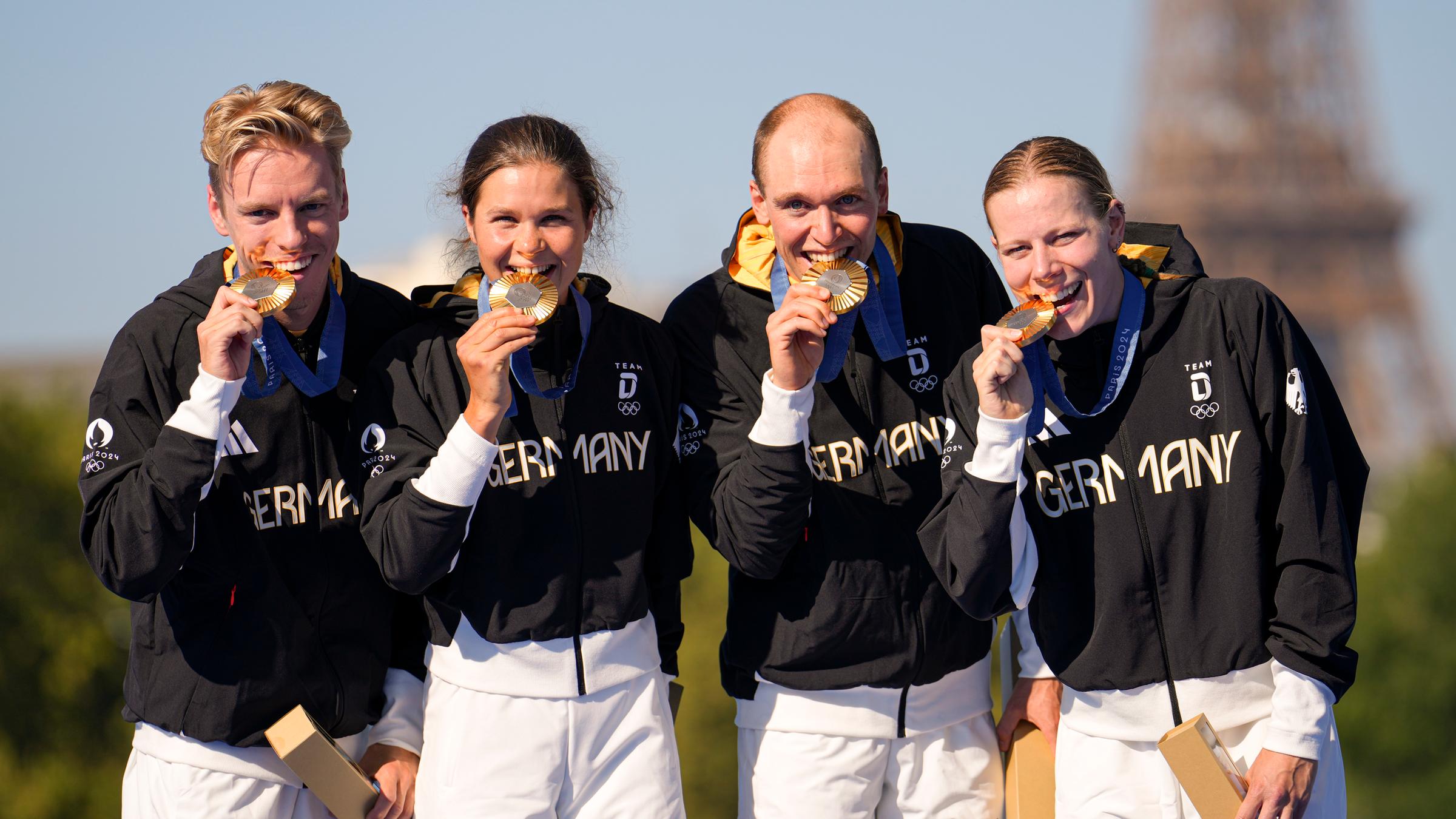 Das deutsche Triathlon Team beißt auf seine Goldmedaillen