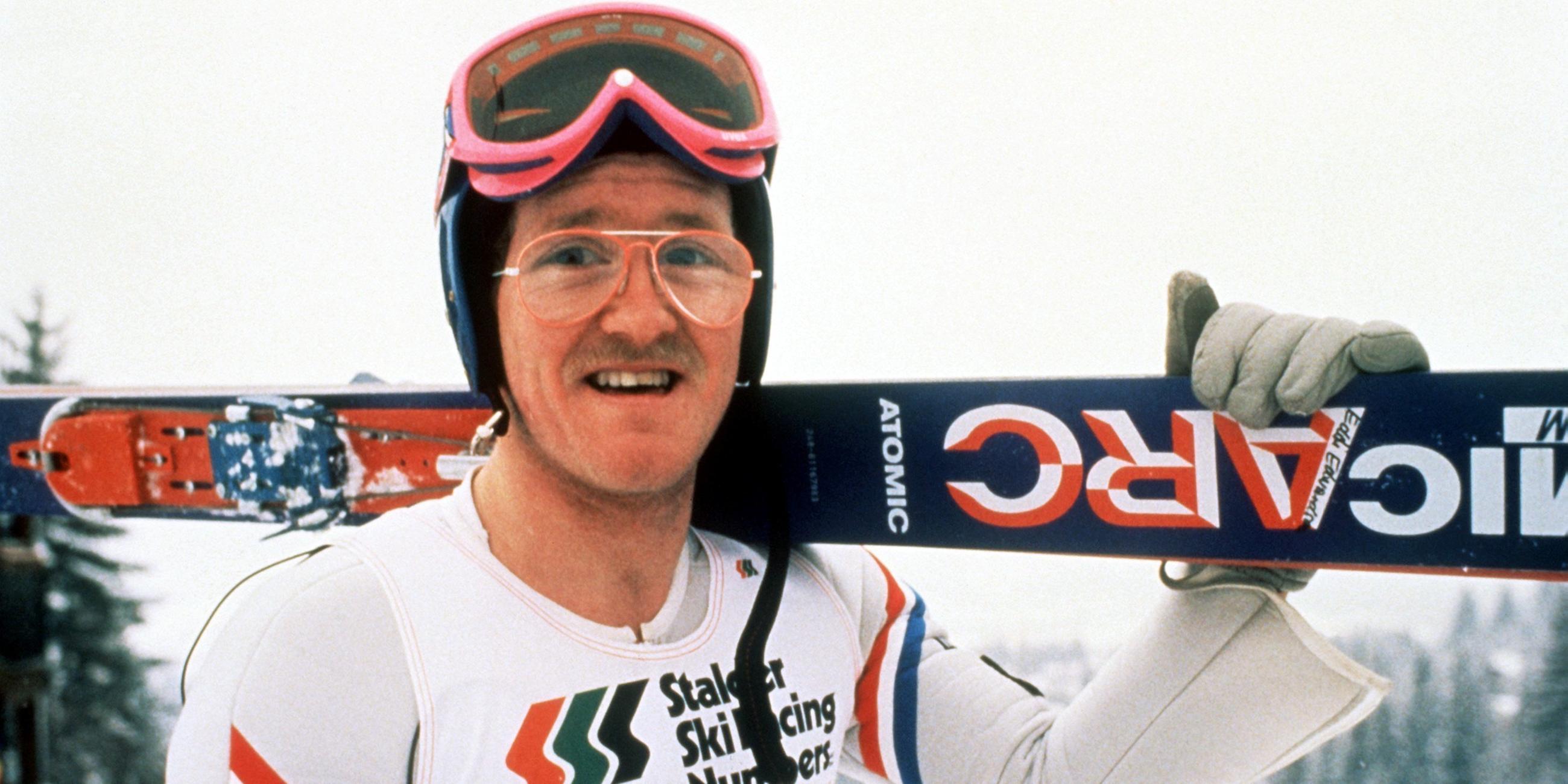 Der englische Skispringer Michael Edwards, bekannt als "Eddie the Eagle", 1988 bei den Olympischen Winterspielen in Calgary. 