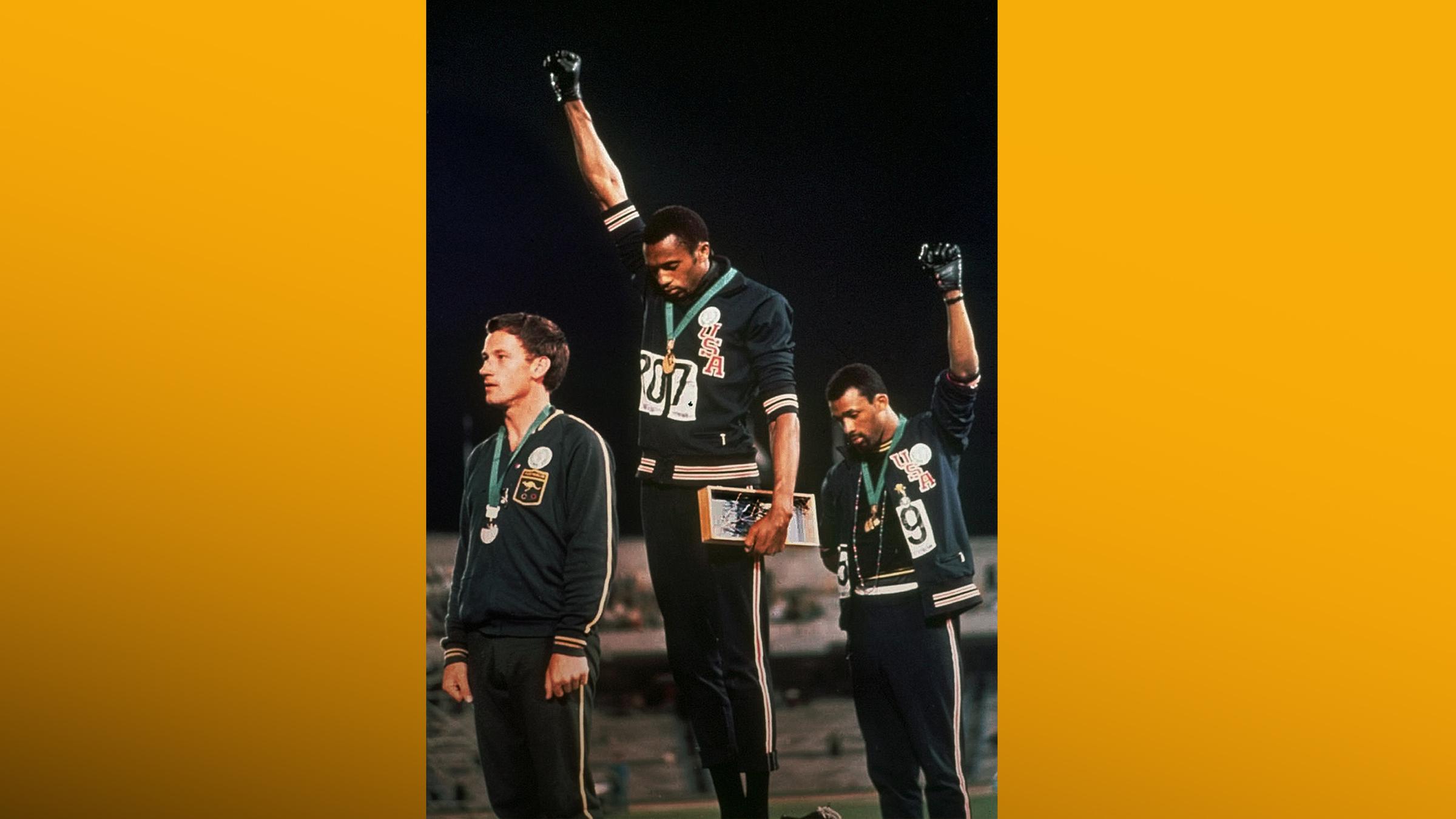 Berühmte Einzelbeispiele US-Sprinter Tommie Smith und John Carlos. 