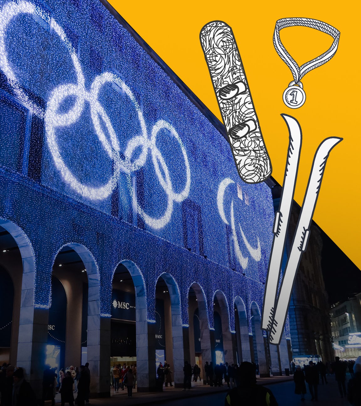 Die Olympischen Winterspiele; Skier; Snowboard; Medallie 