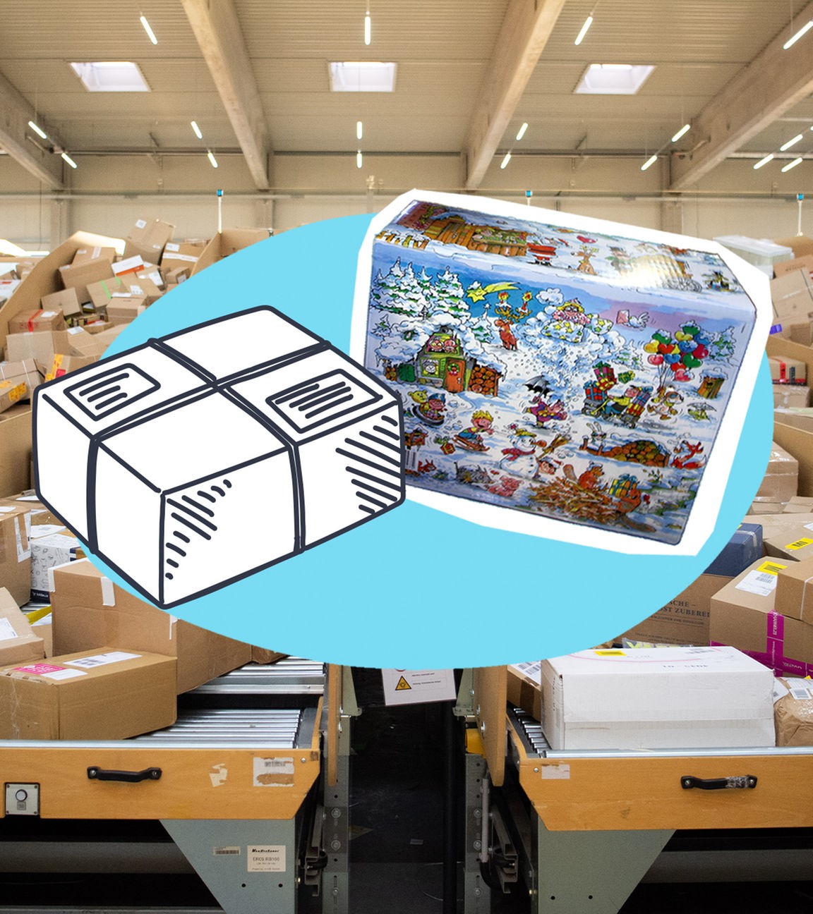 Paketzentrum; Pakete; Post; Weihnachtsgeschenk