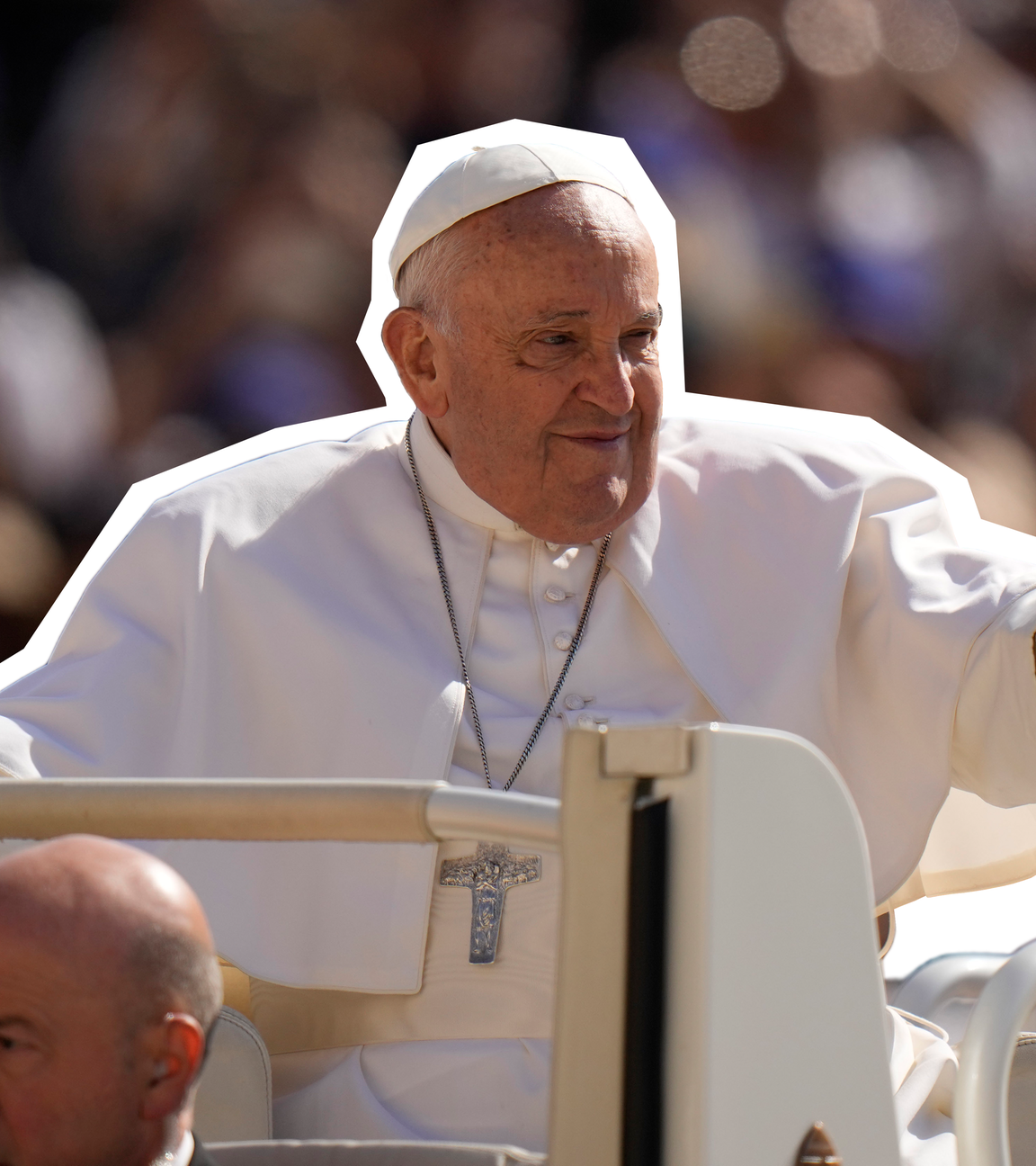 Papst Franziskus winkt