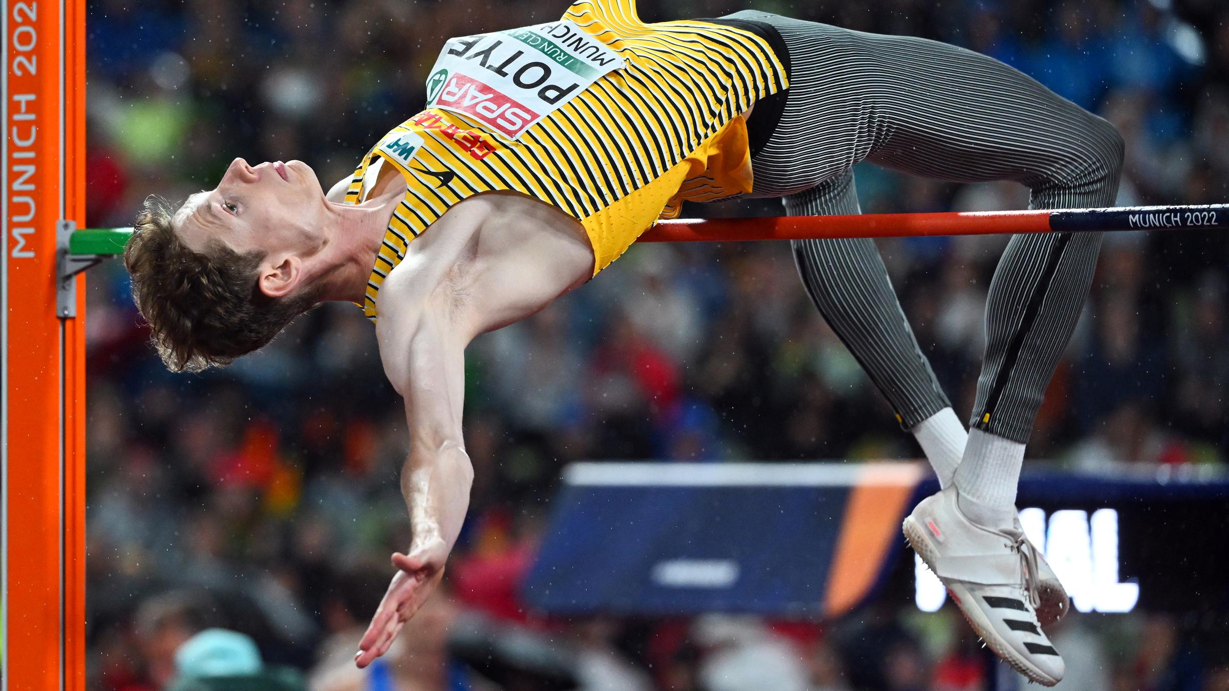 European Championships, Europameisterschaft, Leichtathletik, Hochsprung, Männer, Finale. Tobias Potye aus Deutschland im Sprung. 