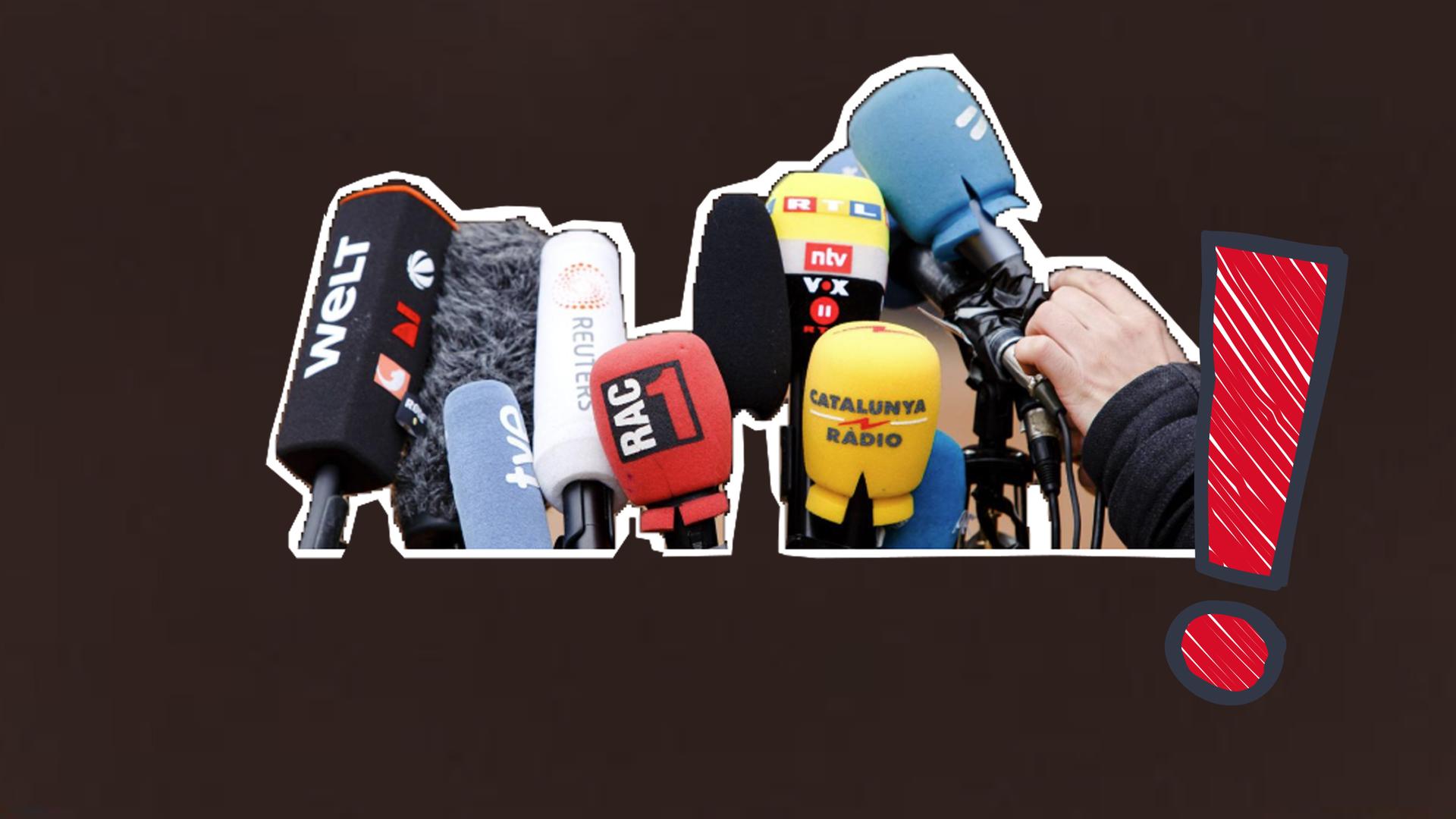 Mikrofone von verschiedenen Medien, Ausrufezeichen