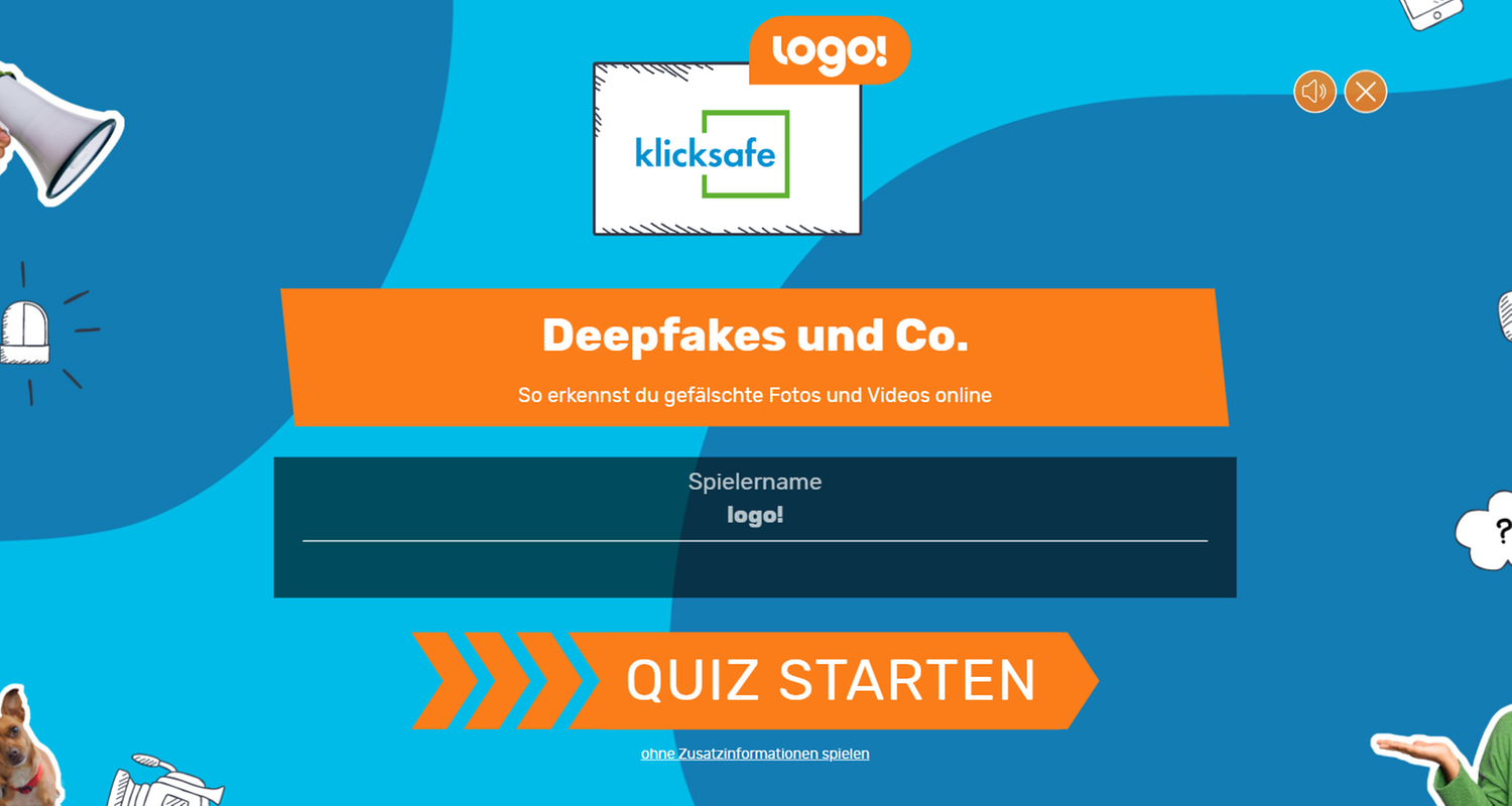 Quiz von klicksafe zu Deepfakes