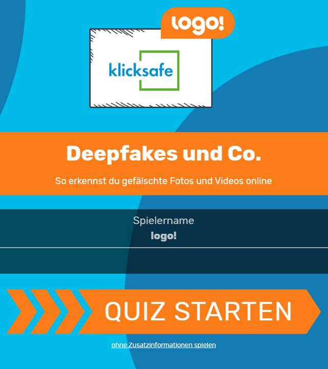 Quiz von klicksafe zu Deepfakes
