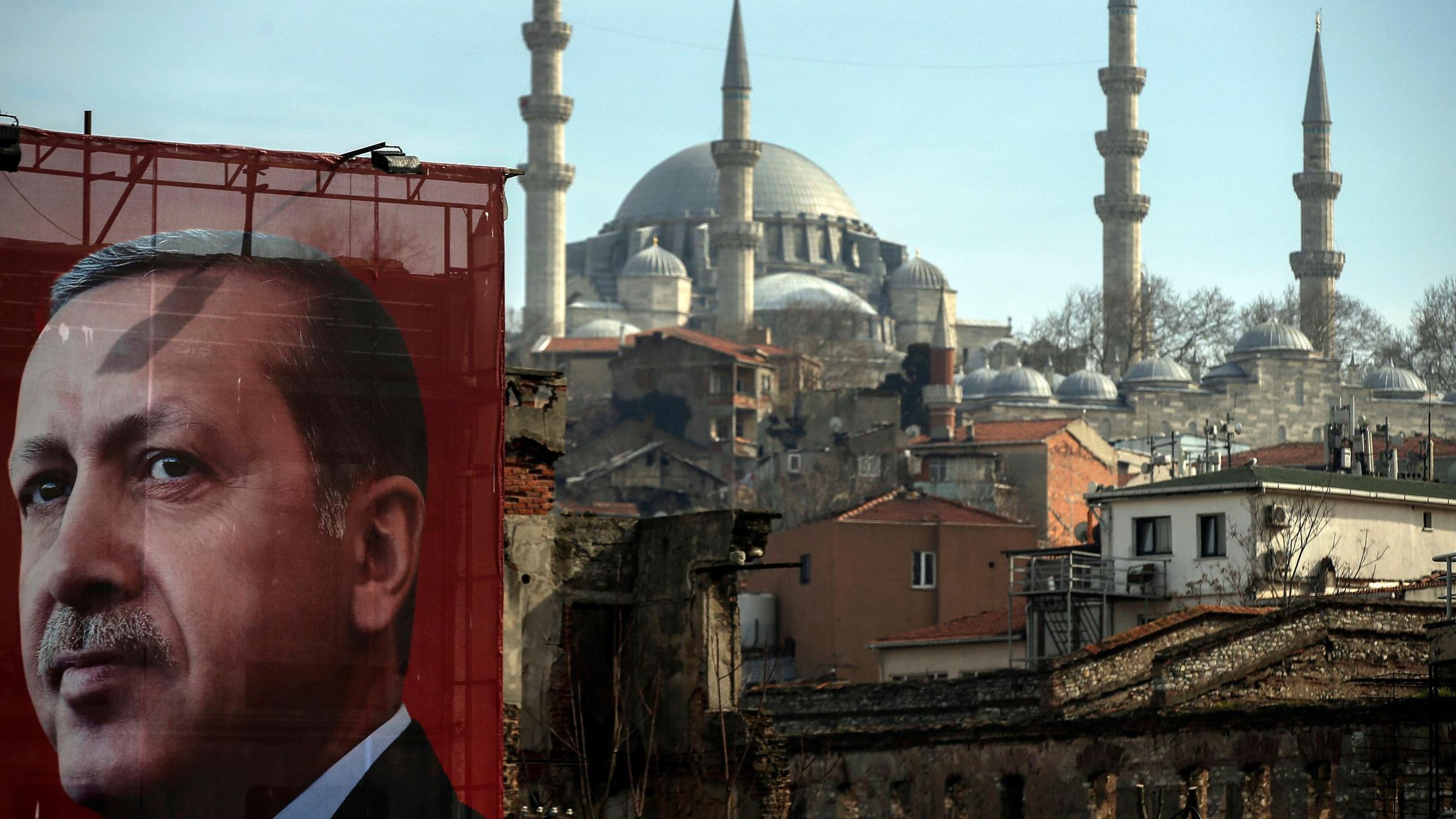 Plakat des türkischen Präsidenten Erdogan