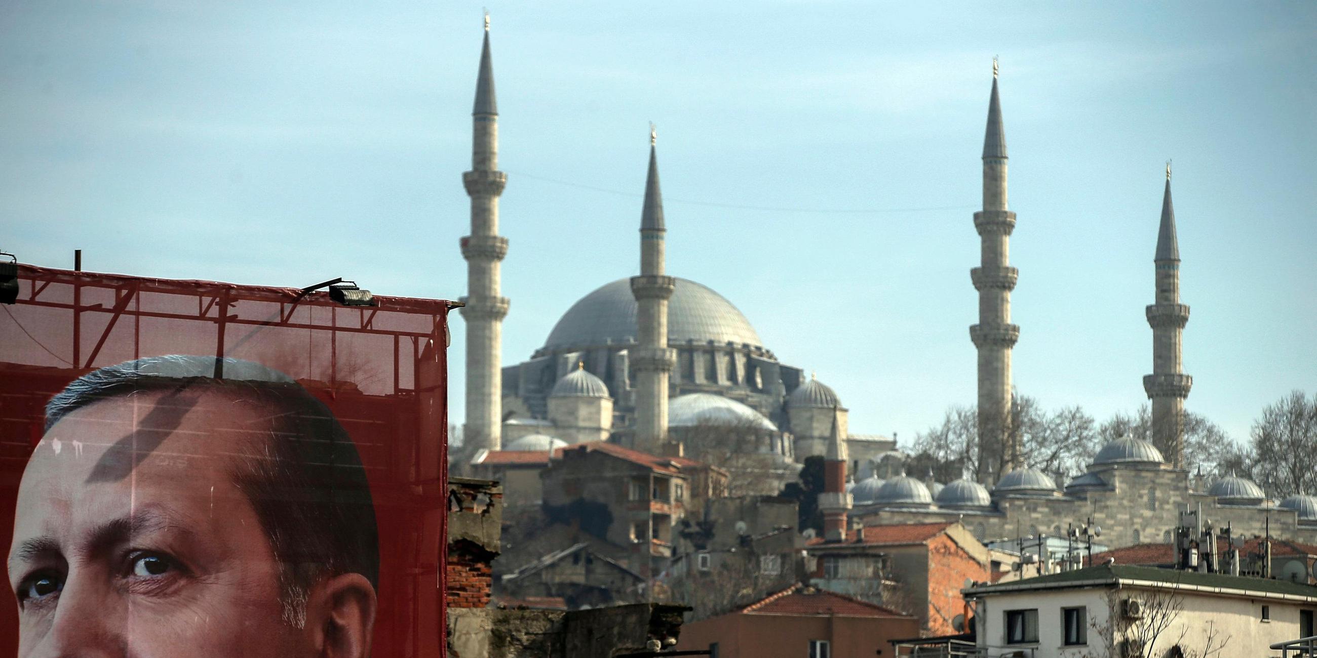 Plakat des türkischen Präsidenten Erdogan