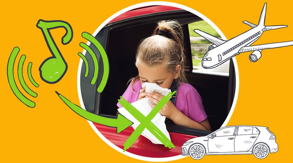 Mädchen wird schlecht beim Autofahren