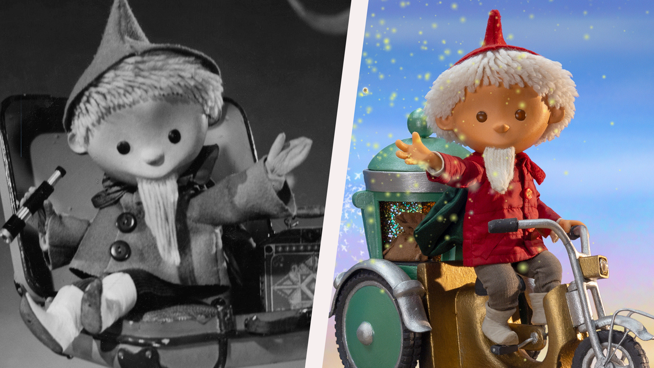 Ein Bild des Sandmännchen von früher und heute.