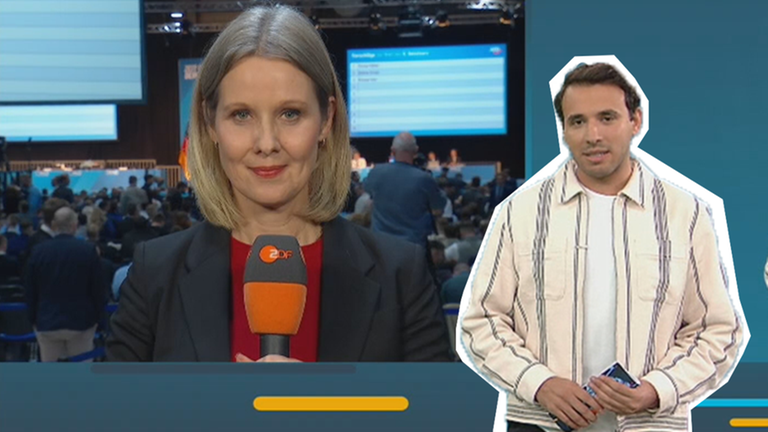 ZDF-Reporterin Nicole Diekmann und logo!-Moderator Sherif 