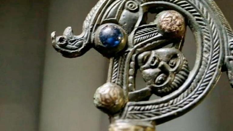 Schnitzerei aus der Zeit der Wikinger