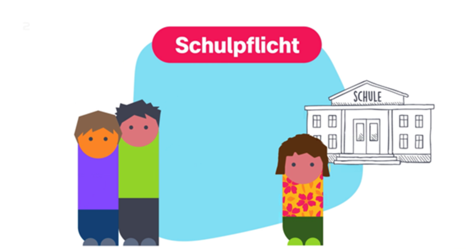 Kind vor der Schule