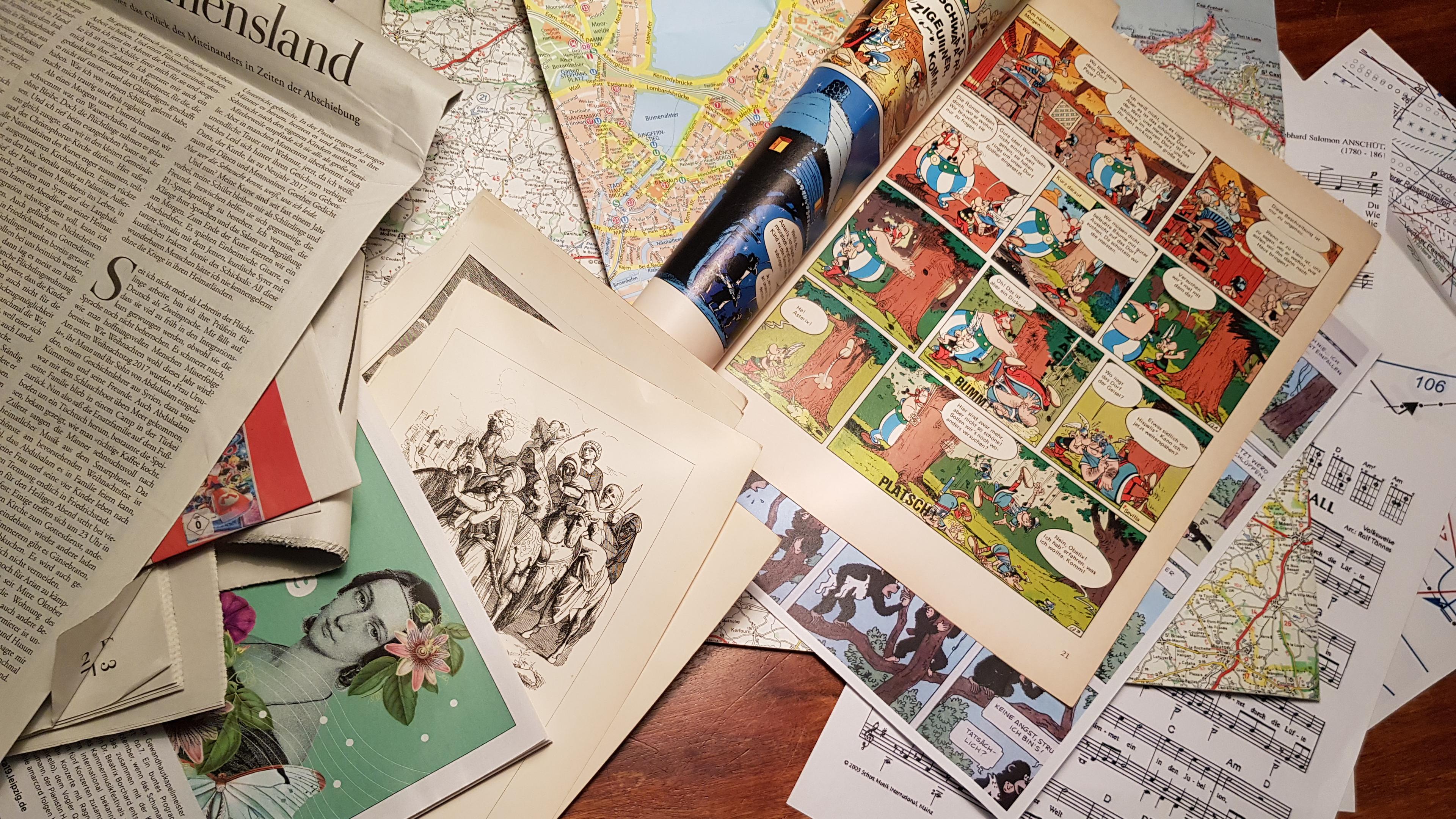Geschenkpapier selbstmachen aus Zeitungen, Comics oder Notenblättern