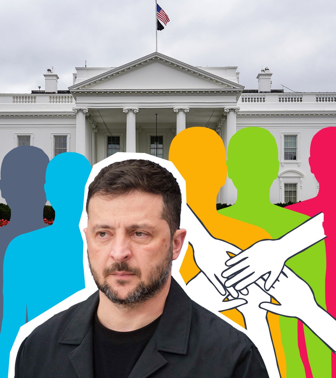 Selenskyj im Weißen Haus mit Team aus Europa
