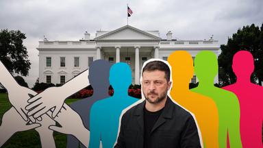 Selenskyj im Weißen Haus mit Team aus Europa