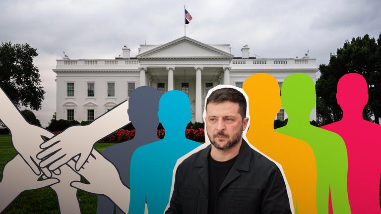 Selenskyj im Weißen Haus mit Team aus Europa