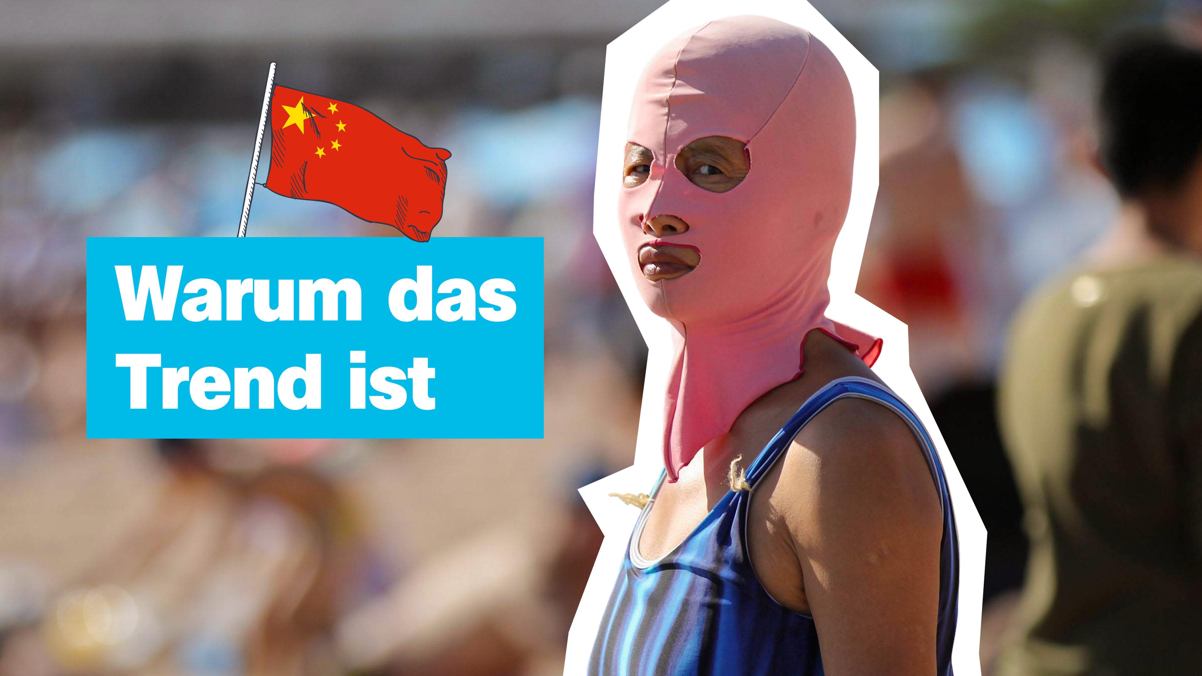 Facekinis, knallbunte Masken gegen die Sonne.