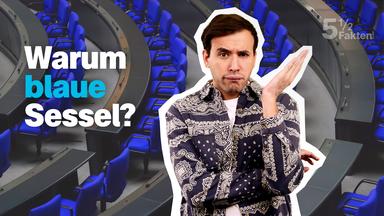 Sherif mit Grafik zum Bundestag und den blauen Stühlen