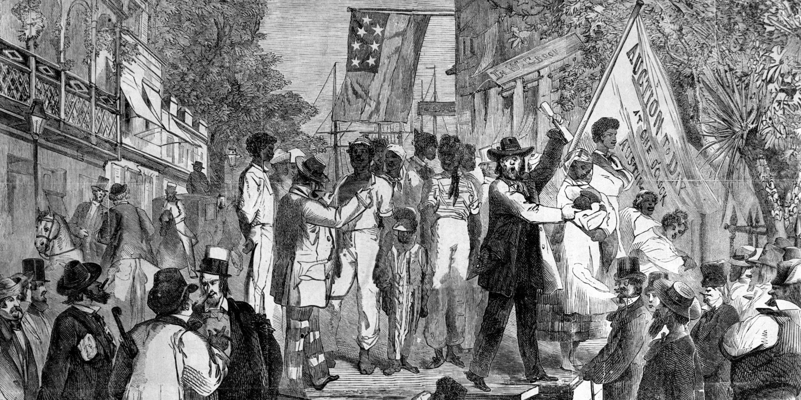 Sklavenmarkt um 1860 in den Südstaaten der USA