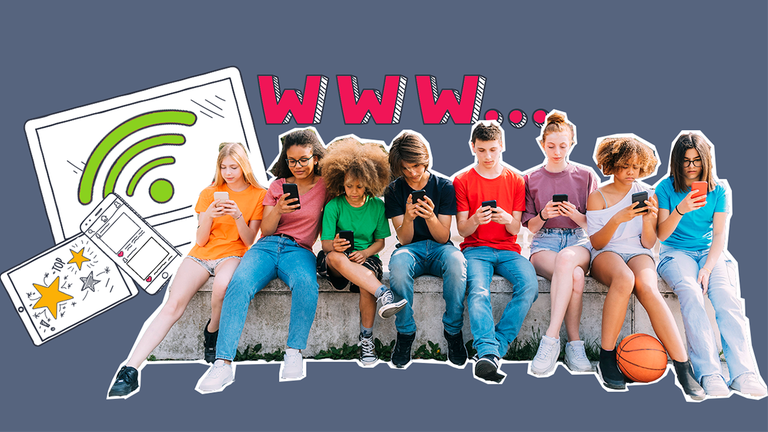 Jugendliche mit Smartphones