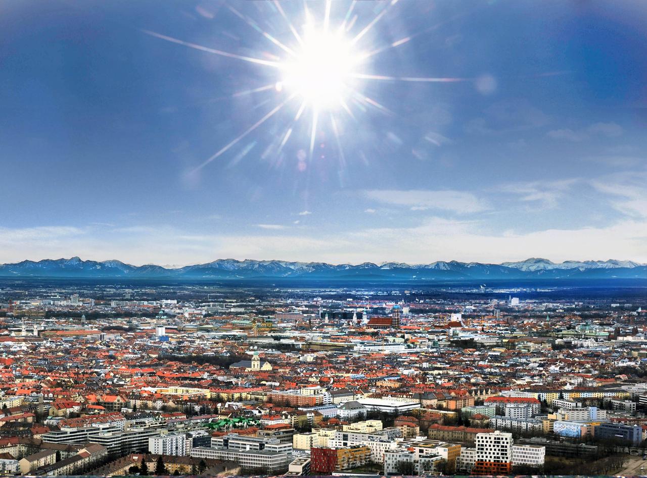 Strahlender Sonnenschein über München