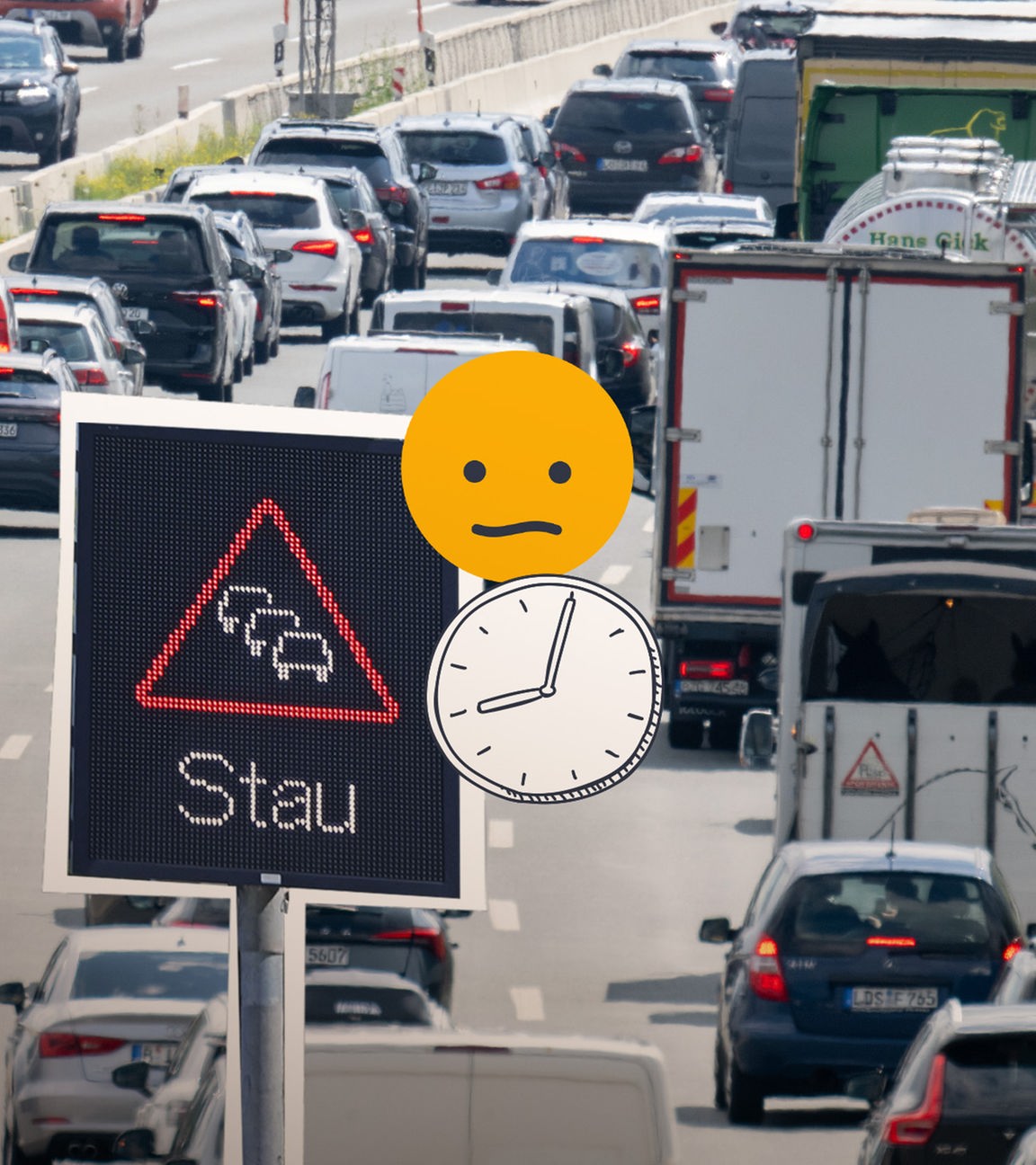Autos stehen im Stau