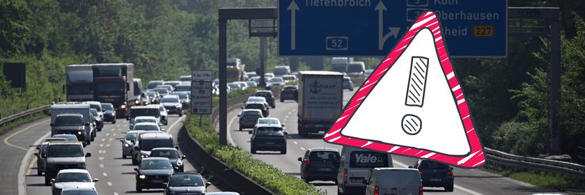 Ein Stau auf der Autobahn