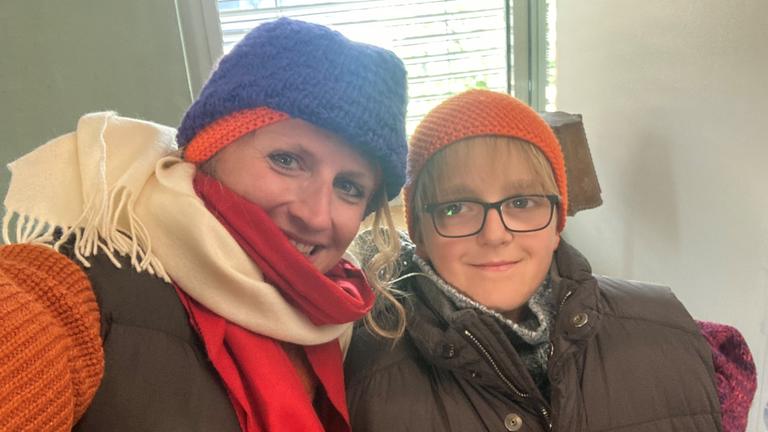 Selfie von Stefanie Arndt und Kinderreporter Philipp