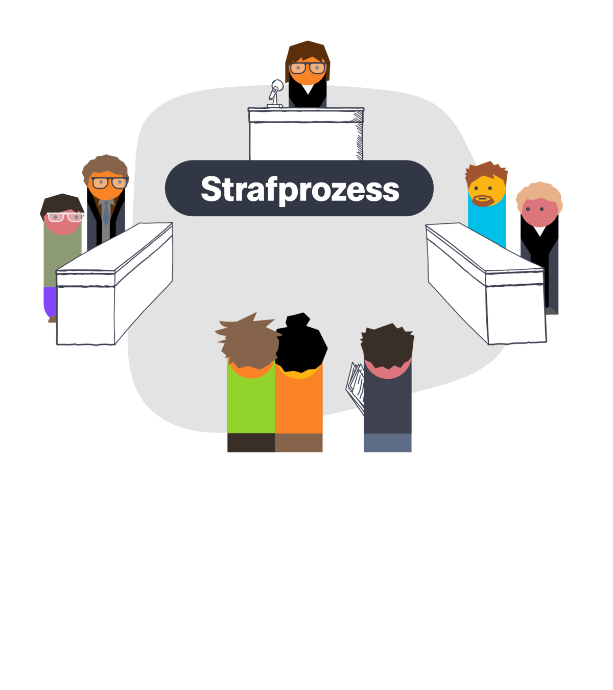 Menschen in einem Gericht