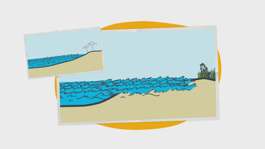 Grafik: Überspülter Strand