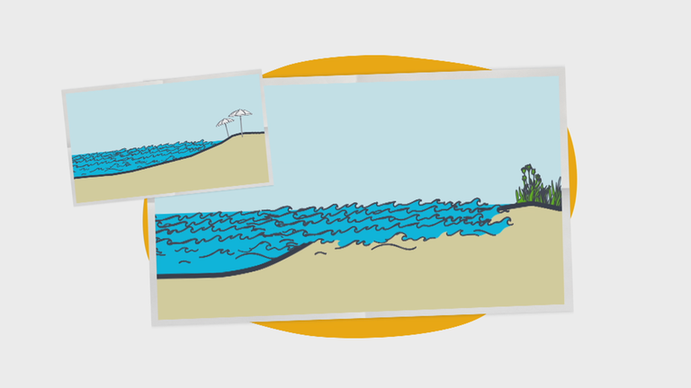 Grafik: Überspülter Strand